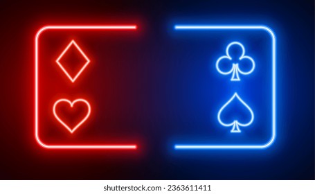 glowing neon casino ace card banner play and win jackpot vector 