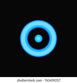 Glowing neon Circle with dot in the middle  logo template full vector
