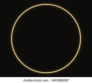 glowing neon circle golden for advertising and banner