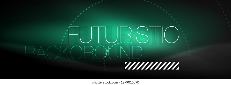 Glowing neon circle line dots, round line design, abstract style on black background. Neon abstract round circles Magic neon lights and glowing dots. Vector illustration