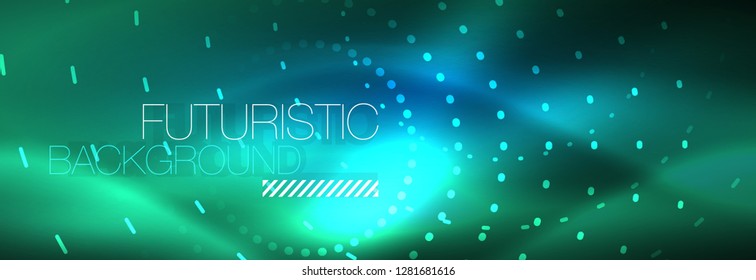 Glowing neon circle line dots, round line design, abstract style on black background. Neon abstract round circles Magic neon lights and glowing dots. Vector illustration