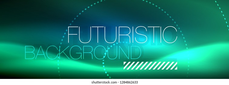 Glowing neon circle line dots, round line design, abstract style on black background. Neon abstract round circles Magic neon lights and glowing dots. Vector illustration
