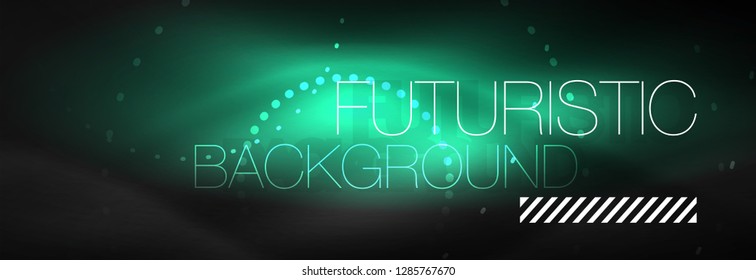 Glowing neon circle line dots, round line design, abstract style on black background. Neon abstract round circles Magic neon lights and glowing dots. Vector illustration