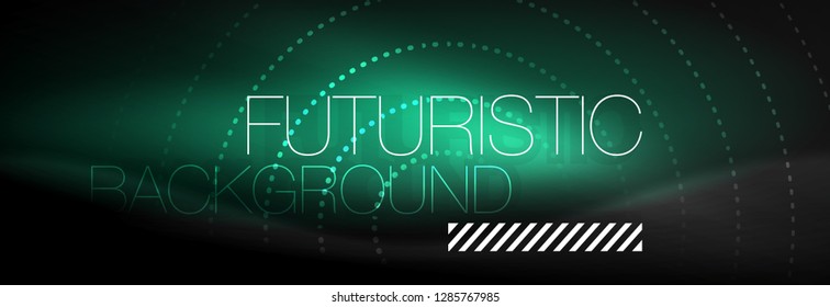 Glowing neon circle line dots, round line design, abstract style on black background. Neon abstract round circles Magic neon lights and glowing dots. Vector illustration