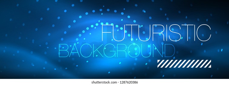 Glowing neon circle line dots, round line design, abstract style on black background. Neon abstract round circles Magic neon lights and glowing dots. Vector illustration