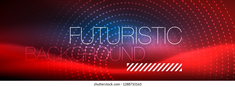Glowing neon circle line dots, round line design, abstract style on black background. Neon abstract round circles Magic neon lights and glowing dots. Vector illustration