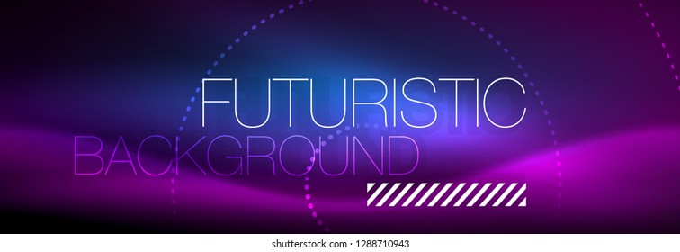 Glowing neon circle line dots, round line design, abstract style on black background. Neon abstract round circles Magic neon lights and glowing dots. Vector illustration