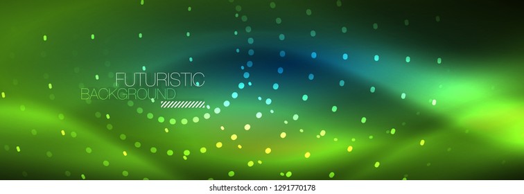 Glowing neon circle line dots, round line design, abstract style on black background. Neon abstract round circles Magic neon lights and glowing dots. Vector illustration