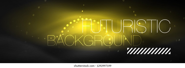 Glowing neon circle line dots, round line design, abstract style on black background. Neon abstract round circles Magic neon lights and glowing dots. Vector illustration
