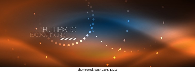 Glowing neon circle line dots, round line design, abstract style on black background. Neon abstract round circles Magic neon lights and glowing dots. Vector illustration