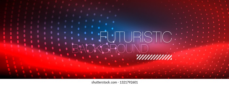 Glowing neon circle line dots, round line design, abstract style on black background. Neon abstract round circles Magic neon lights and glowing dots. Vector illustration
