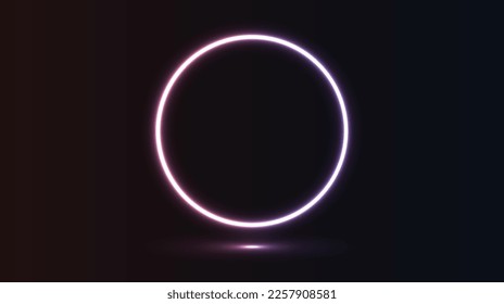 glowing Neon Circle over a dark background  - Circle background