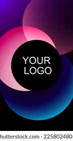 Glowing neon circles in dark space. Futuristic abstract background. Vector illustration for your logo