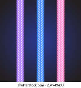 Glowing neon colorful border. Vector illustration.