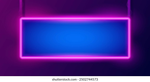 Glowing Neon Colorful Rectangle Frame. Perfect vector clip art for your modern design.