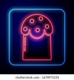 Glühende Neon-Osterkuchen-Symbol einzeln auf blauem Hintergrund. Frohe Ostern! Vektorillustration-Illustration