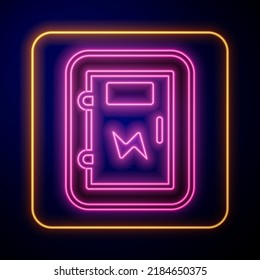 Icono del panel eléctrico de neón brillante aislado sobre fondo negro.  Vector