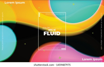 glowing neon elements with fluid gradient. Dynamic style banner design from fruit concept. suitable for poster, web,  landing page,  cover , and  greeting  card  promotion. social media