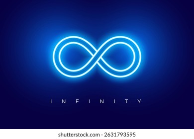 glowing neon endless infinity curve sign background vector