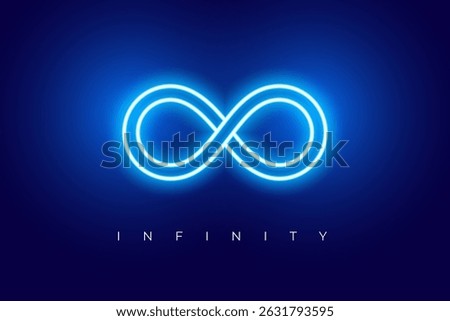 glowing neon endless infinity curve sign background vector