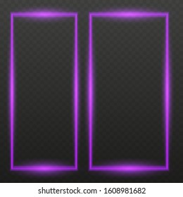 Glowing neon fire wave. Glitter sparkle trail effect. Shining rectangle banner. Luxury banner vector illustration.