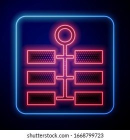 Glowing neon Firework icon isolated on blue background. Concept of fun party. Explosive pyrotechnic symbol.  Vector Illustration