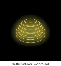 Glowing neon fitness ball symbolizes wellness and active living, promoting physical health and exercise