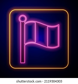 Glowing neon Flag Italy icon isolated on black background.  Vector