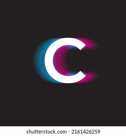 Glowing neon font. Retro text effect. Latin letters from A to Z . Pink to light blue gradient light.