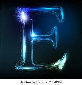 Glowing blue letter e Images, Stock Photos & Vectors