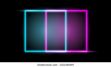 Glowing Neon frame. Design element for your ad, sign, poster, banner