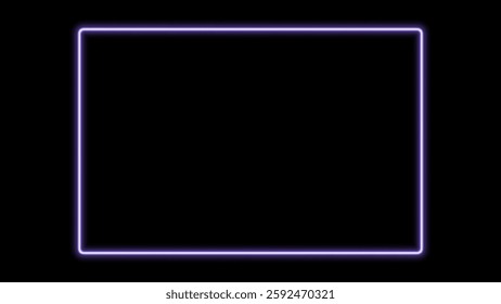 Glowing Neon Frame with Soft Light on black Background