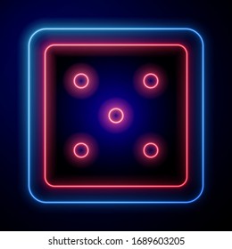 Icono de dados de juego brillante aislado en fondo azul. Juegos de casino. Ilustración vectorial