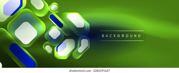 Glühende neonische geometrische Elemente abstrakter Hintergrund. Neonlicht- oder Lasershow, elektrische Impulse, Stromleitungen, Techno-Quantenenergieimpuls, magische, dynamische Linien