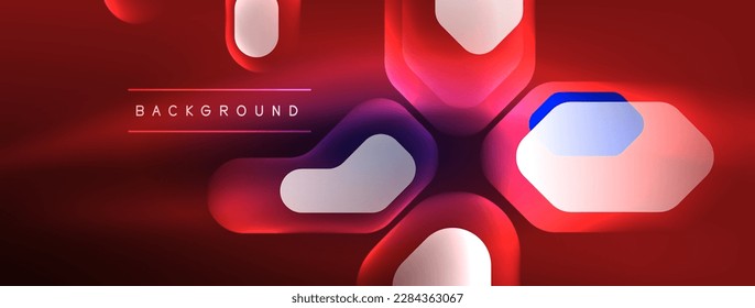 Fondo abstracto de elementos geométricos de neón brillante. Muestra de luz de neón o láser, impulso eléctrico, líneas de alimentación, impulso de energía cuántica tecno, líneas dinámicas mágicas brillantes