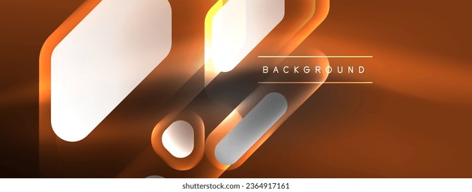 Glowing neon geometric elements abstract background. Neon light or laser show, electric impulse, power lines, techno quantum energy impulse, magic glowing dynamic lines