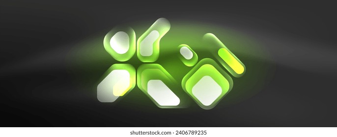 Fondo abstracto de elementos geométricos de neón brillante. Muestra de luz de neón o láser, impulso eléctrico, líneas de alimentación, impulso de energía cuántica tecno, líneas dinámicas mágicas brillantes