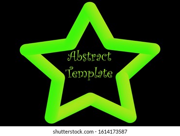 Glowing neon green star shape vector illustration as an abstract template / banner / logo