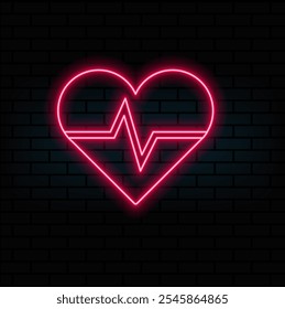 glowing neon heart icon isolated on blue background. romantic symbol. love, passion passion and wedding. valentines day. neon.