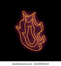 Leuchtende Neonherz-Form, die Liebe und Leidenschaft repräsentiert und auf schwarzem Hintergrund brennt
