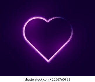 Glowing neon heart with vibrant pink and blue lights on background. Perfect for romantic, modern, or decorative designs.
