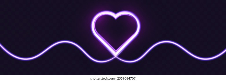 Glowing neon heart with vibrant pink and blue lights on background. Perfect for romantic, modern, or decorative design.