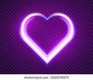 Glowing neon heart with vibrant pink and blue lights on background. Perfect for romantic, modern, or decorative design