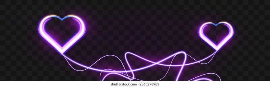Glowing neon heart with vibrant pink and blue lights on background. Perfect for romantic, modern, or decorative design.