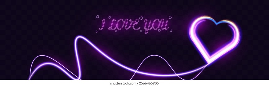 Glowing neon heart with vibrant pink and blue lights on background. Perfect for romantic, modern, or decorative design.	