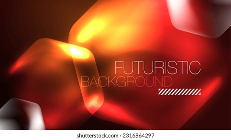 Glowing neon hexagons in dark space. Digital technology cyberspace hi-tech techno abstract background template