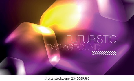 Hexagones de neón brillantes en el espacio oscuro. Plantilla de fondo abstracto de tecnología de alta tecnología para el ciberespacio en tecnología digital