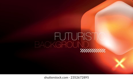 Hexagones de neón brillantes en el espacio oscuro. Plantilla de fondo abstracto de tecnología de alta tecnología para el ciberespacio en tecnología digital