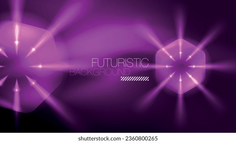 Hexagones de neón brillantes en el espacio oscuro. Plantilla de fondo abstracto de tecnología de alta tecnología para el ciberespacio en tecnología digital