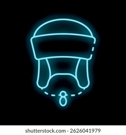 Glowing neon icon of a vr headset with a gaming number one sign, perfect for technology and gaming visuals